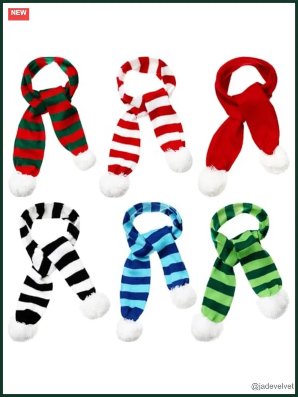 6 Pcs Unisex Christmas Scarf with Tassels, Soft Knitted Holiday Scarf for Women